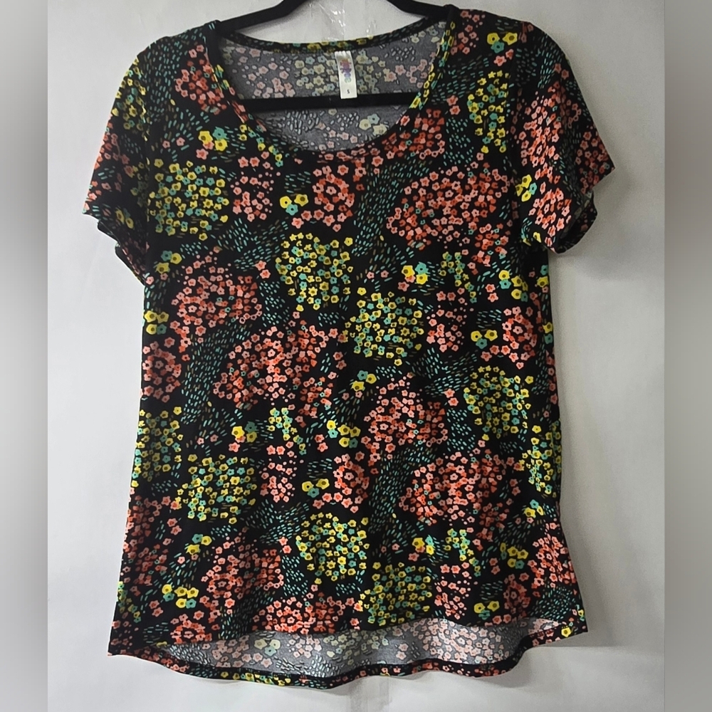 LuLaRoe Multicolor Floral Short Sleeve Tee